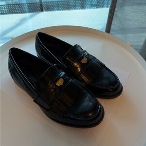Zara Black Fringe Loafers